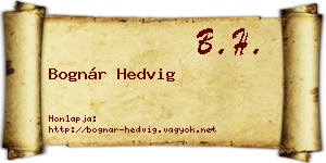 Bognár Hedvig névjegykártya